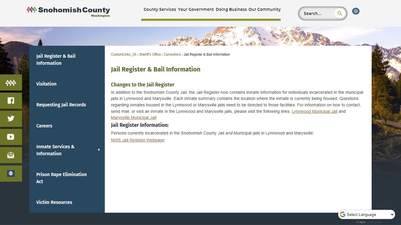 Jail Register & Bail Information - Snohomish County, WA