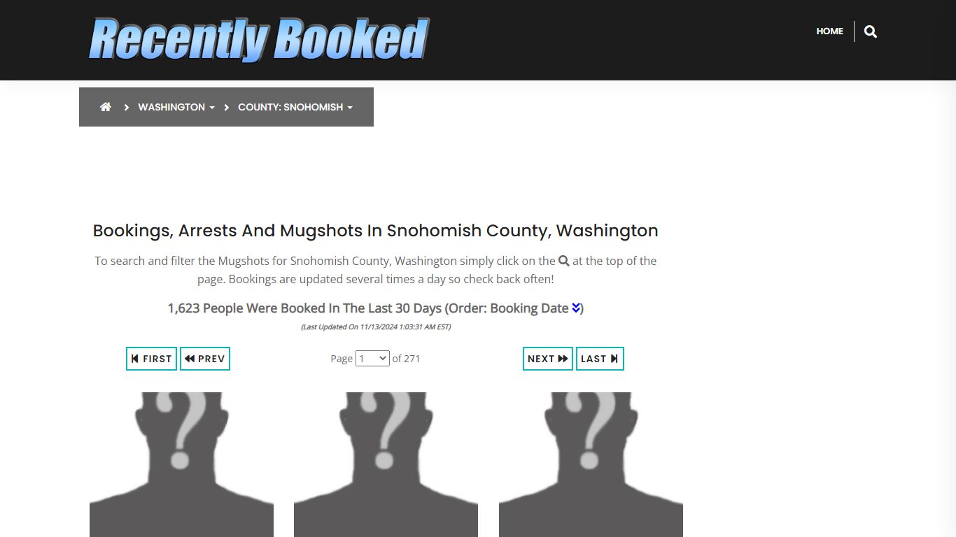 Bookings, Arrests and Mugshots in Snohomish County, Washington