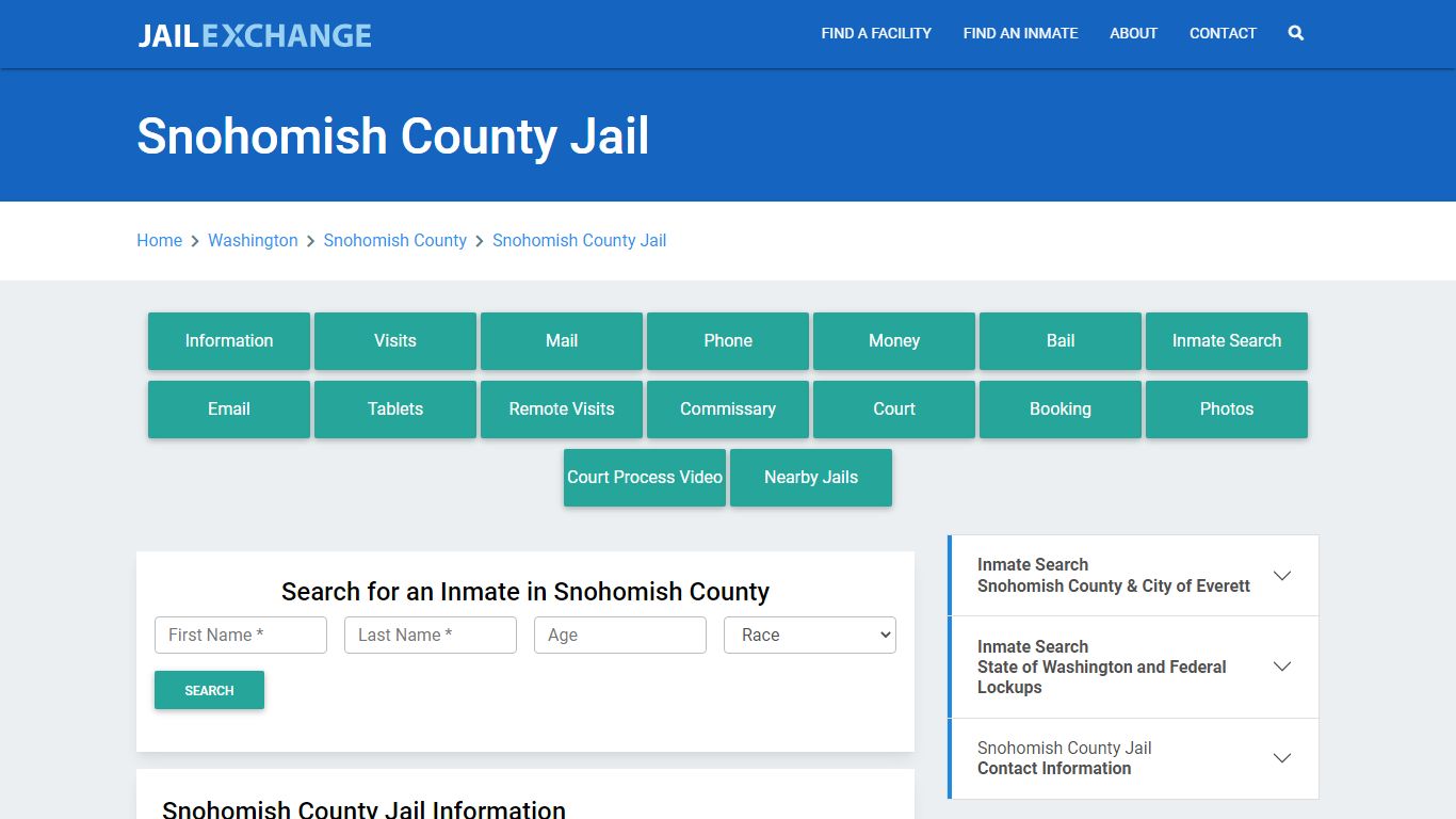 Snohomish County Jail Roster Lookup, WA, Inmate Search